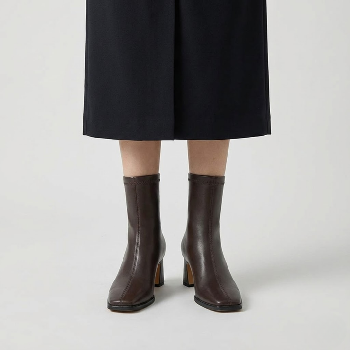 VALERIQUE | Bottines Vintage à Bout Carré pour Femme – Élégance Intemporelle