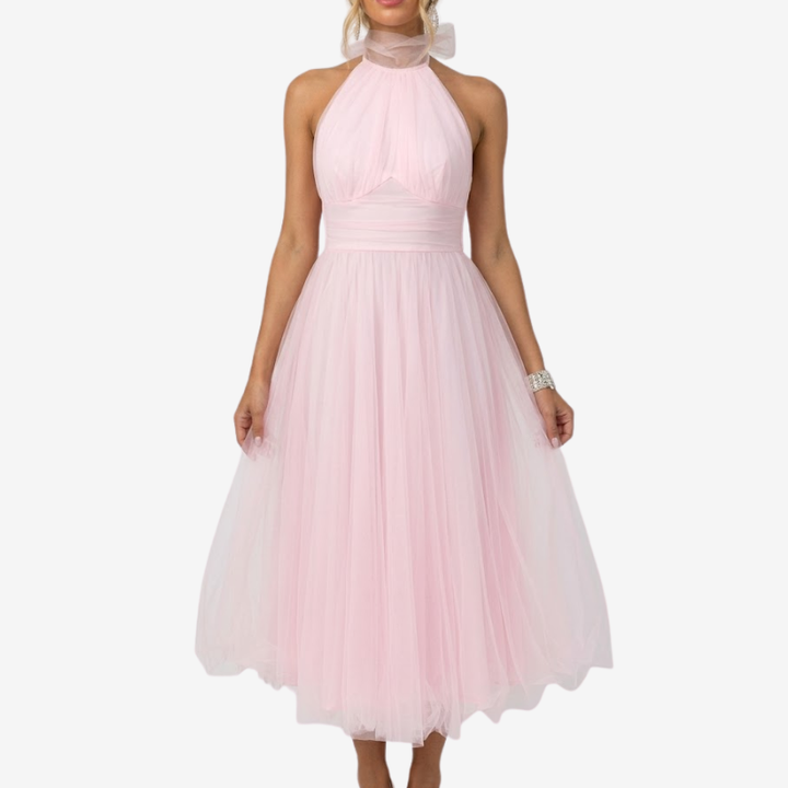 VALERIQUE | Robe Longue Fluide en Coton Léger pour Femme – Col Halter