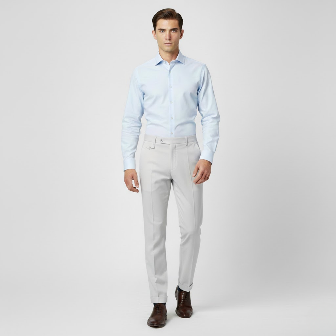 VALERIQUE | Pantalon Homme Tailleur Plissé – Taille Ajustable et Légère