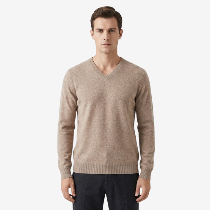 VALERIQUE | Pull Homme en Laine Mérinos à Col V – Maille de Classique