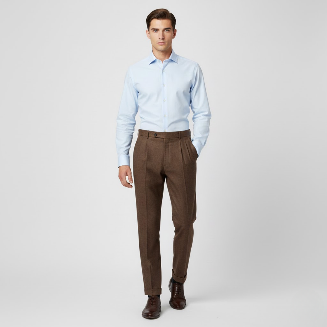 VALERIQUE | Pantalon Homme Tailleur Plissé – Coupe Slim