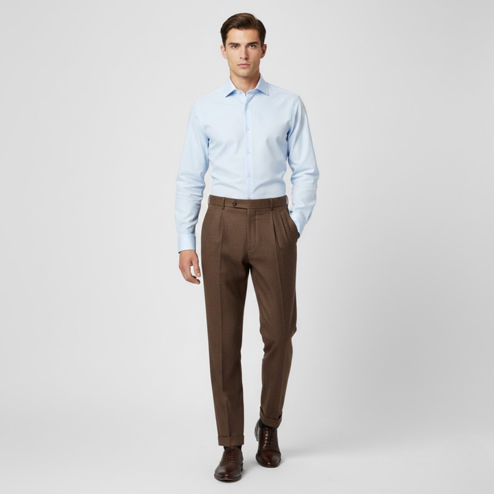 VALERIQUE | Pantalon Homme Tailleur Plissé – Coupe Slim