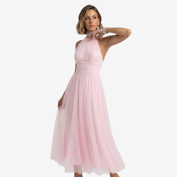 VALERIQUE | Robe Longue Fluide en Coton Léger pour Femme – Col Halter