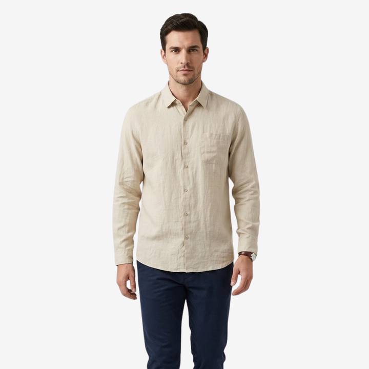 VALERIQUE | Chemise Manches Longues en Lin Léger pour Homme – Style Décontracté