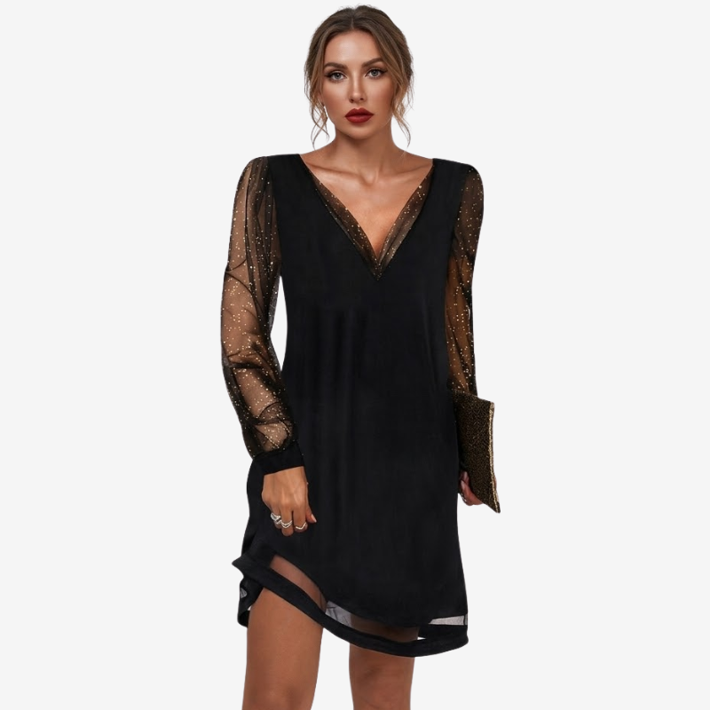VALERIQUE | Robe Asymétrique à Manches Longues en Maille Légère pour Femme – Coupe Fluide