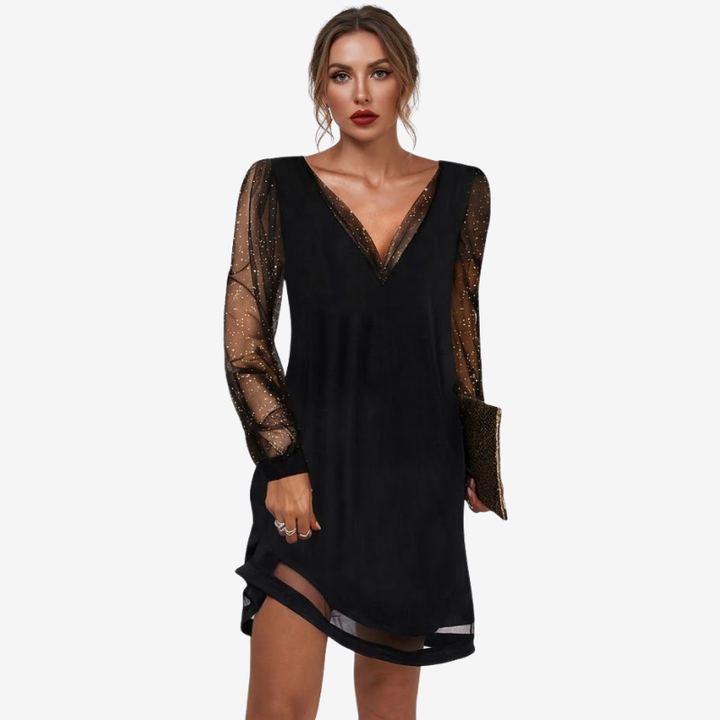 VALERIQUE | Robe Asymétrique à Manches Longues en Maille Légère pour Femme – Coupe Fluide