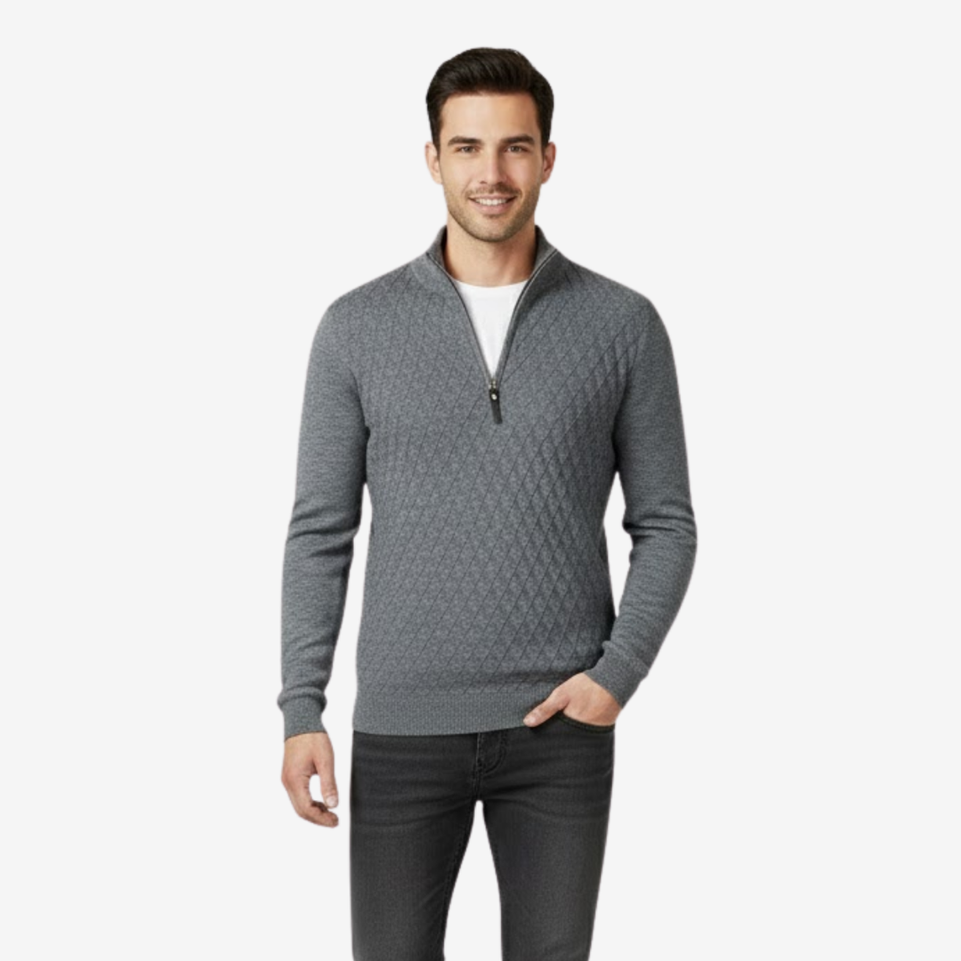 VALERIQUE | Pull Quarter-Zip pour Homme – Maille Légère et Style Moderne