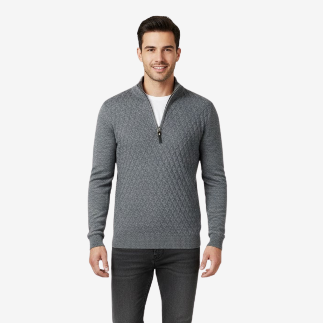 VALERIQUE | Pull Quarter-Zip pour Homme – Maille Légère et Style Moderne