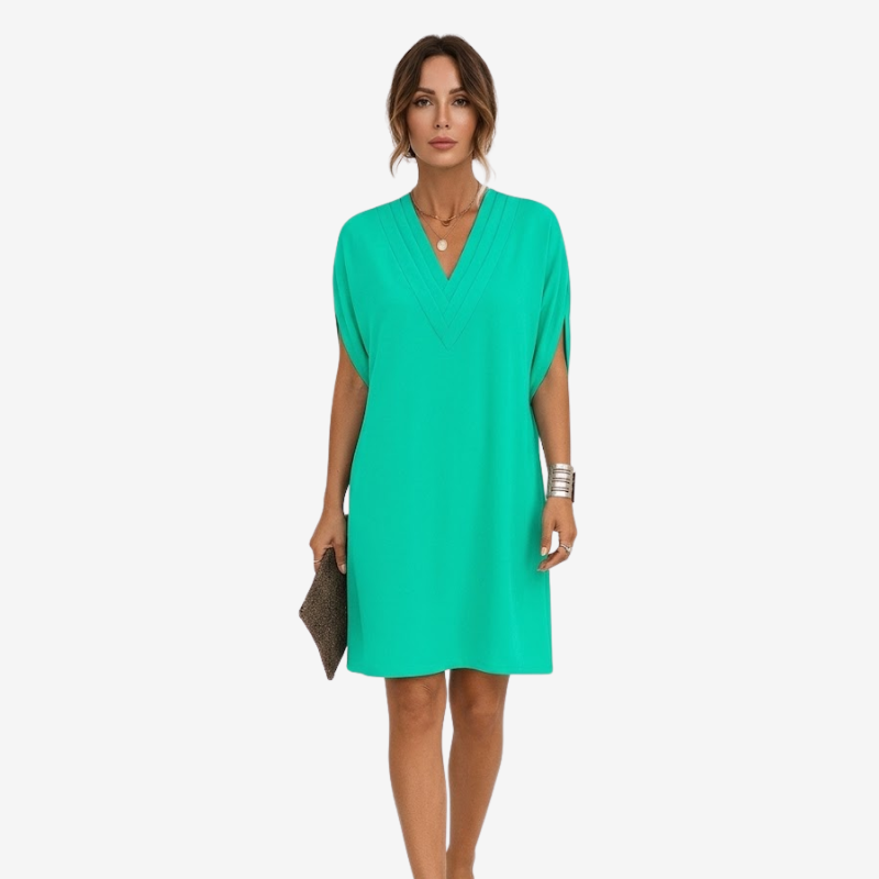 VALERIQUE | Robe Courte Ample en Coton Léger pour Femme – Col V