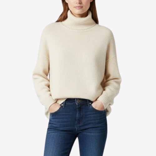 VALERIQUE | Pull Col Roulé en Cachemire pour Femme – Chaleur Somptueuse