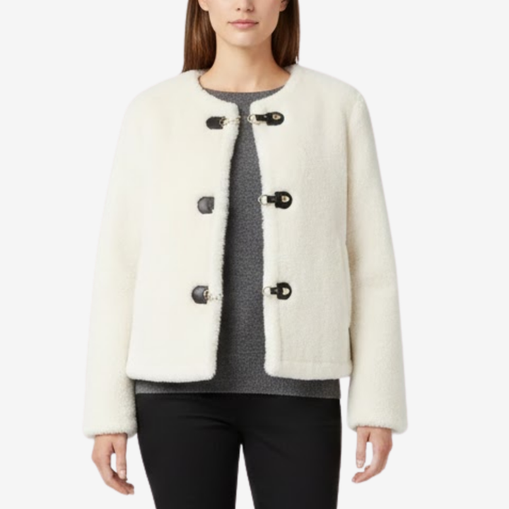 VALERIQUE | Veste en Fausse Fourrure pour Femme – Boutons Toggle