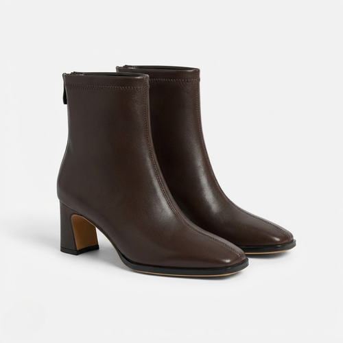 VALERIQUE | Bottines Vintage à Bout Carré pour Femme – Élégance Intemporelle