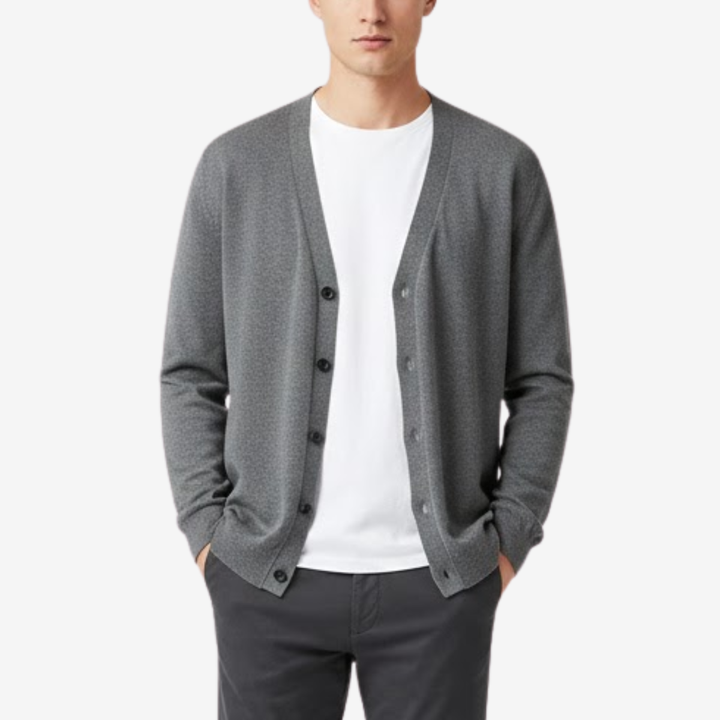 VALERIQUE | Cardigan Homme en Laine Mérinos – Design Classique à Boutons