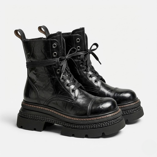 VALERIQUE | Bottes d’Hiver à Plateforme pour Femme – Style Lacé Élégant