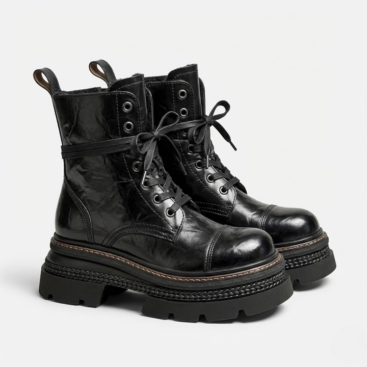 VALERIQUE | Bottes d’Hiver à Plateforme pour Femme – Style Lacé Élégant