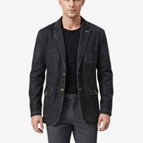 VALERIQUE | Blazer Décontracté en Jean pour Homme – Coupe Slim Élégante