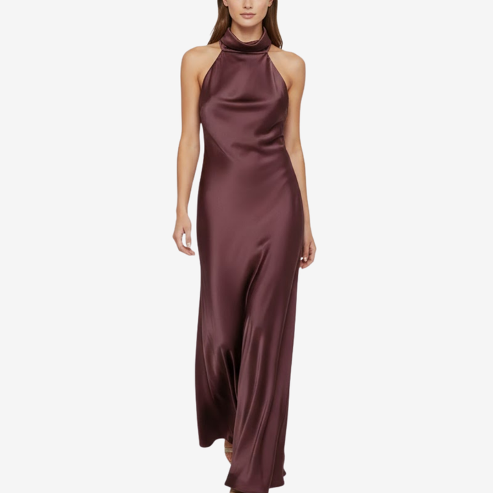 VALERIQUE | Robe Longue Satinée Dos Nu pour Femme – Élégance Soyeuse