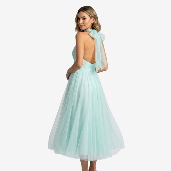 VALERIQUE | Robe Longue Fluide en Coton Léger pour Femme – Col Halter