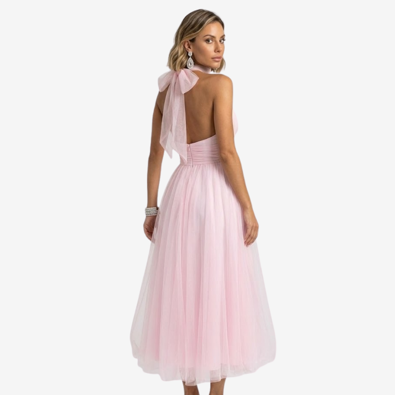 VALERIQUE | Robe Longue Fluide en Coton Léger pour Femme – Col Halter