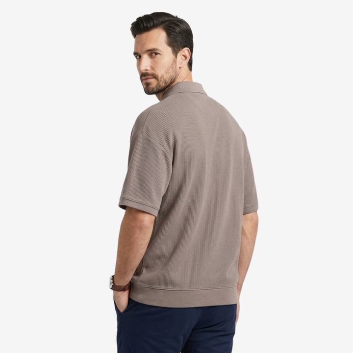 Valerique | Polo Homme en Coton Maille Côtelée – Col Classique Décontracté