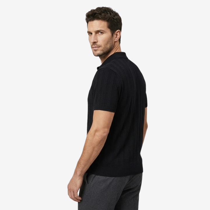 VALERIQUE | Polo Texturé Léger en Coton pour Homme – Col Classique Décontracté