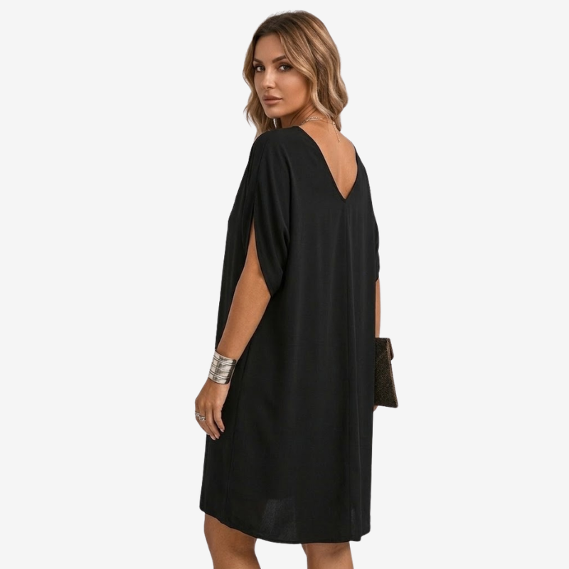 VALERIQUE | Robe Courte Ample en Coton Léger pour Femme – Col V