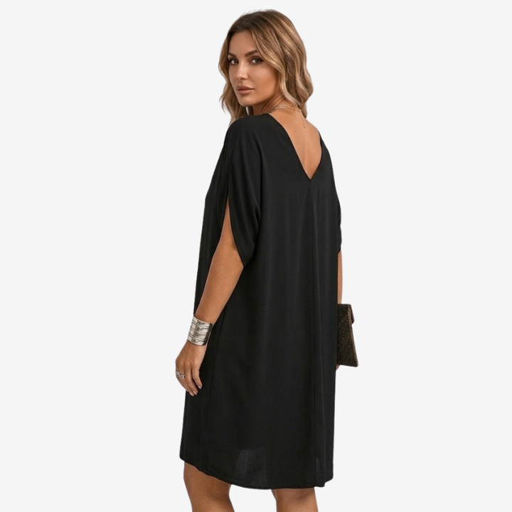 VALERIQUE | Robe Courte Ample en Coton Léger pour Femme – Col V
