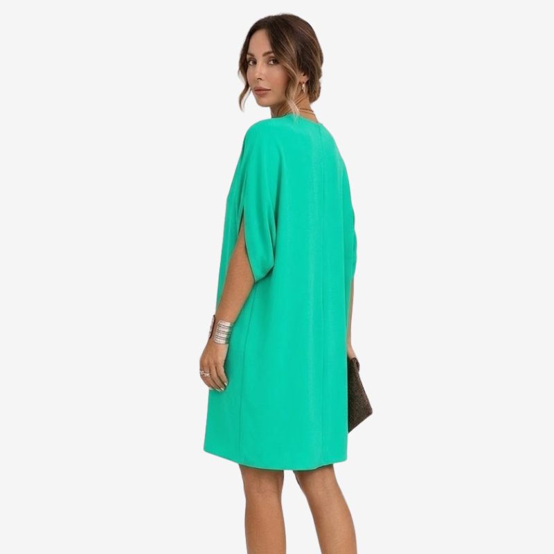 VALERIQUE | Robe Courte Ample en Coton Léger pour Femme – Col V
