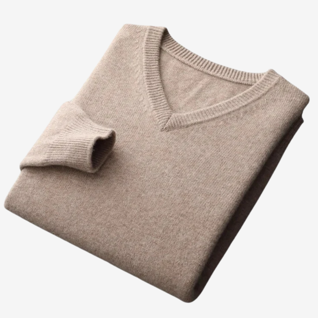 VALERIQUE | Pull Homme en Laine Mérinos à Col V – Maille de Classique