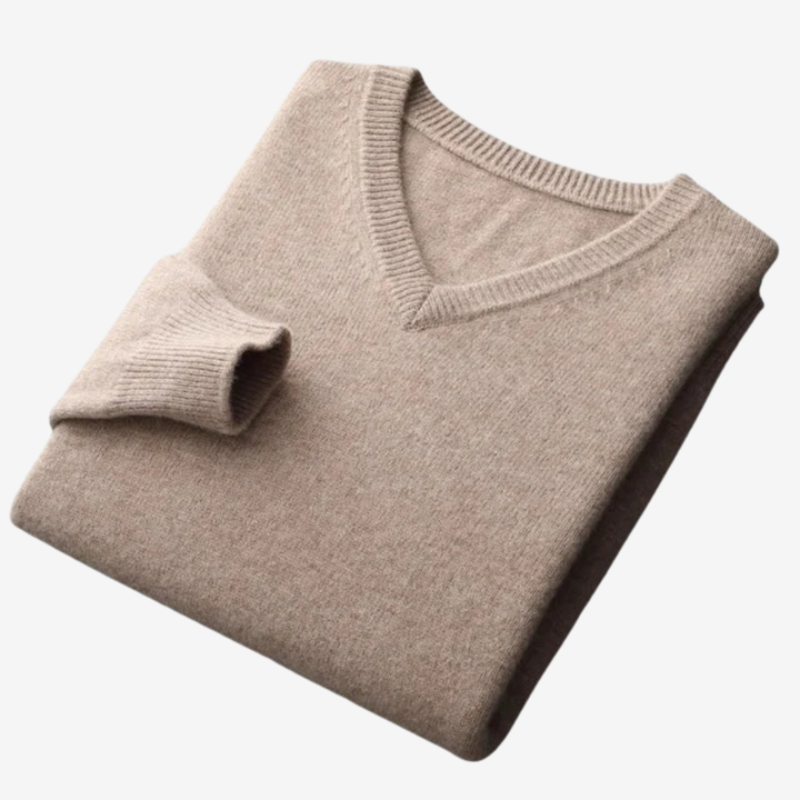 VALERIQUE | Pull Homme en Laine Mérinos à Col V – Maille de Classique