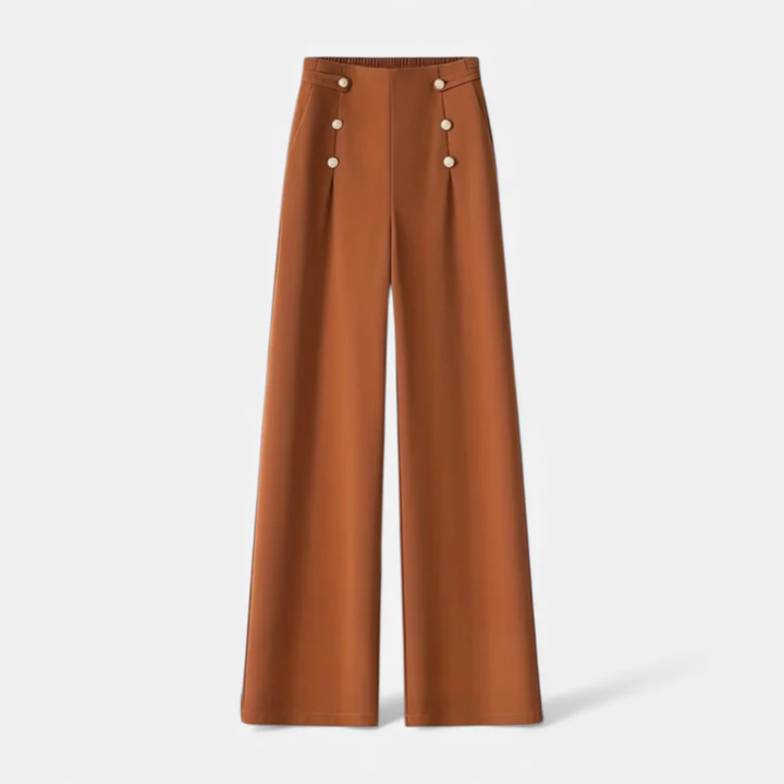 VALERIQUE | Pantalon Taille Haute à Jambe Large pour Femme – Confort Raffiné