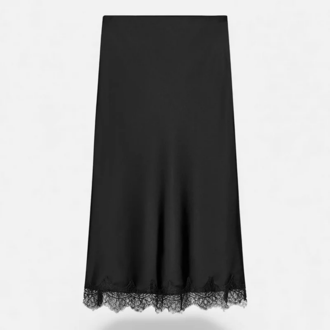 VALERIQUE | Jupe Midi Satinée Élégante pour Femme – Fluidité Intemporelle