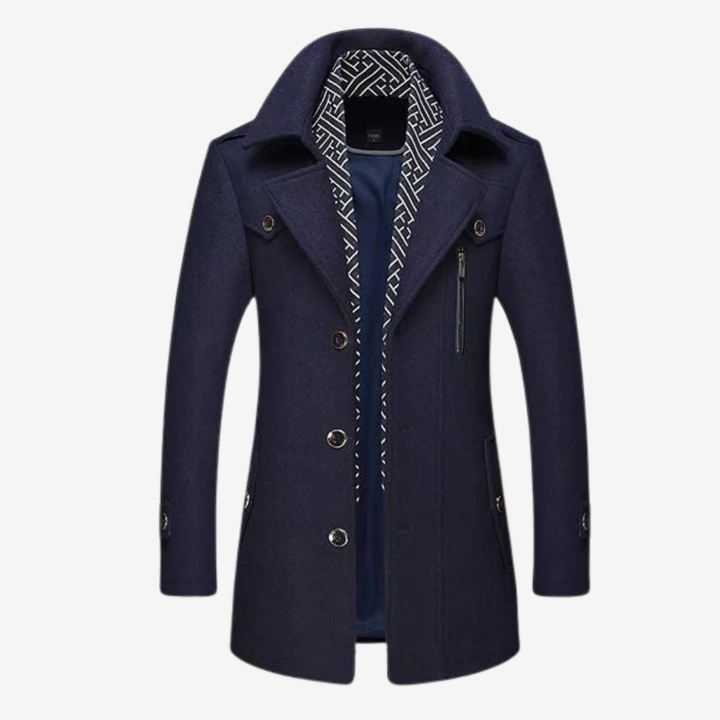 VALERIQUE | Manteau en Laine à Simple Boutonnage pour Homme – Élégance Classique