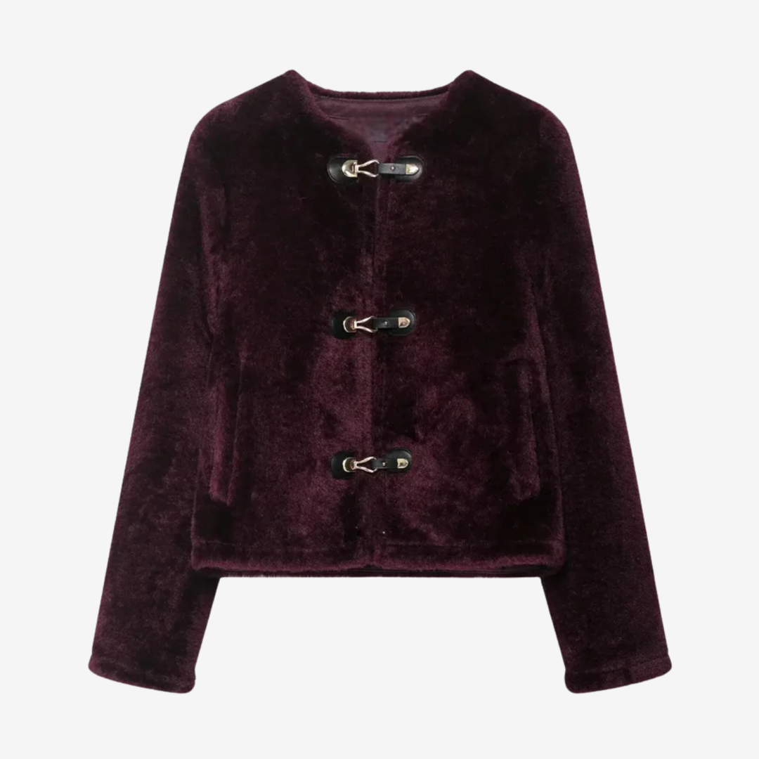 VALERIQUE | Veste en Fausse Fourrure pour Femme – Boutons Toggle