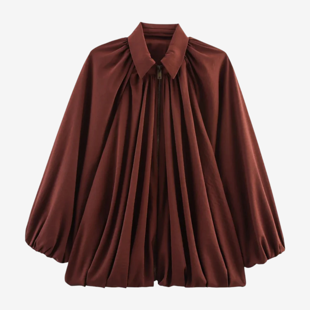 VALERIQUE | Blouse à Revers Plissés pour Femme – Élégance Fluide