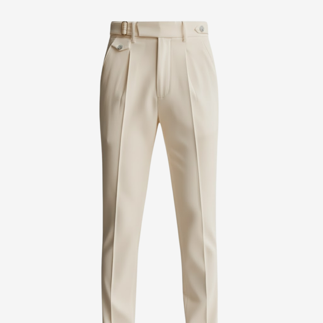 VALERIQUE | Pantalon Homme Tailleur Plissé – Taille Ajustable et Légère