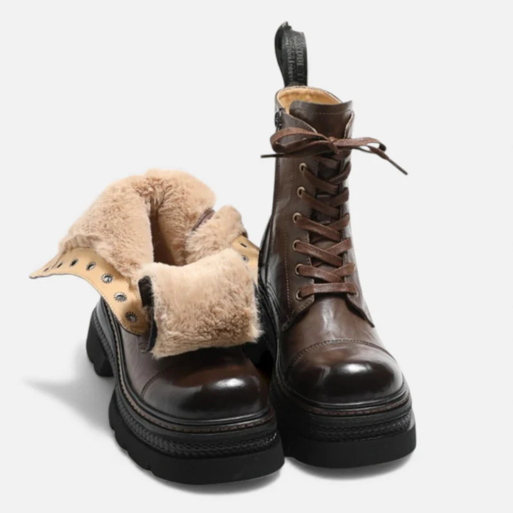 VALERIQUE | Bottes d’Hiver à Plateforme pour Femme – Style Lacé Élégant