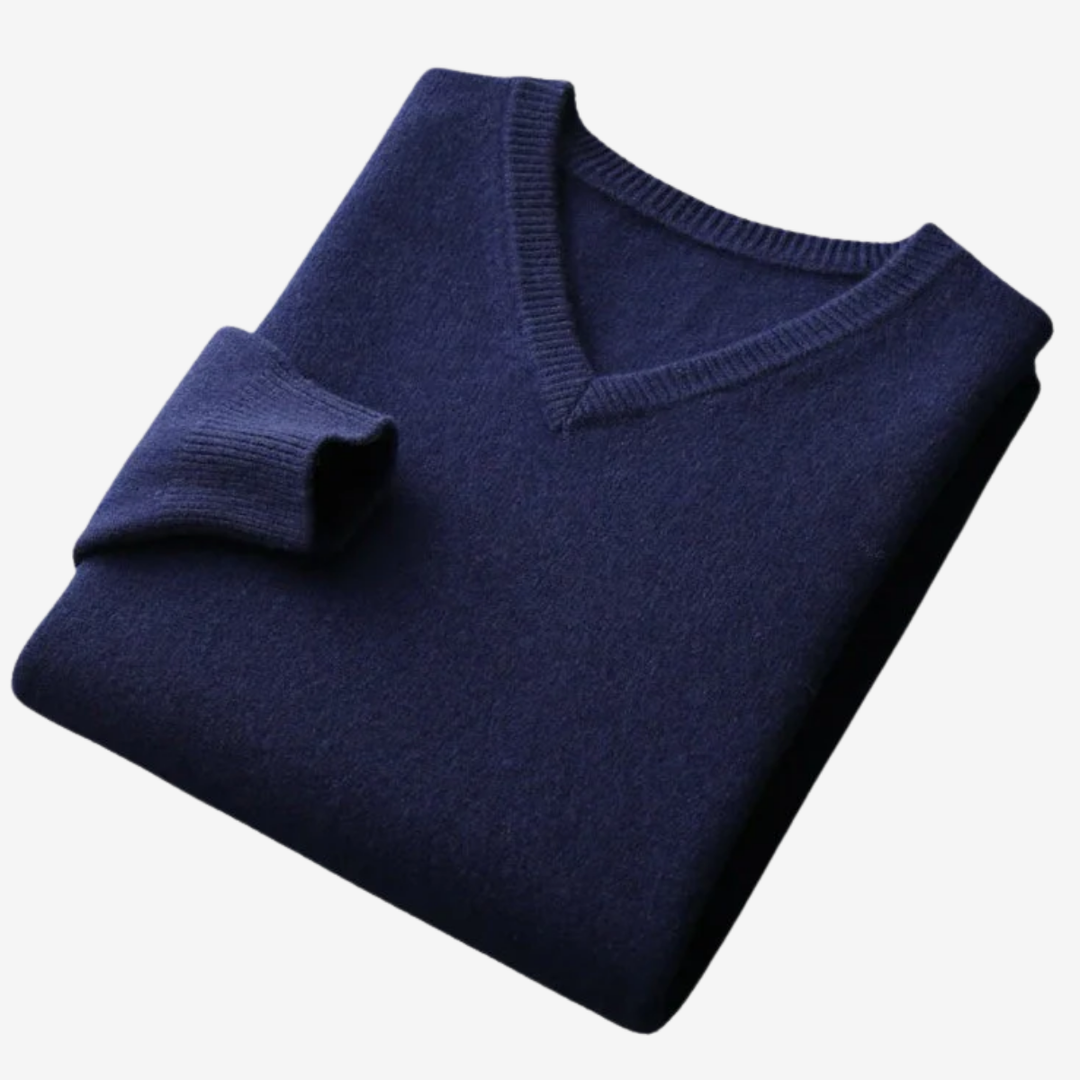 VALERIQUE | Pull Homme en Laine Mérinos à Col V – Maille de Classique