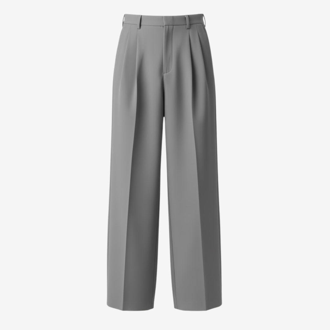 VALERIQUE | Pantalon Plissé à Jambe Large pour Homme – Style Casual Moderne