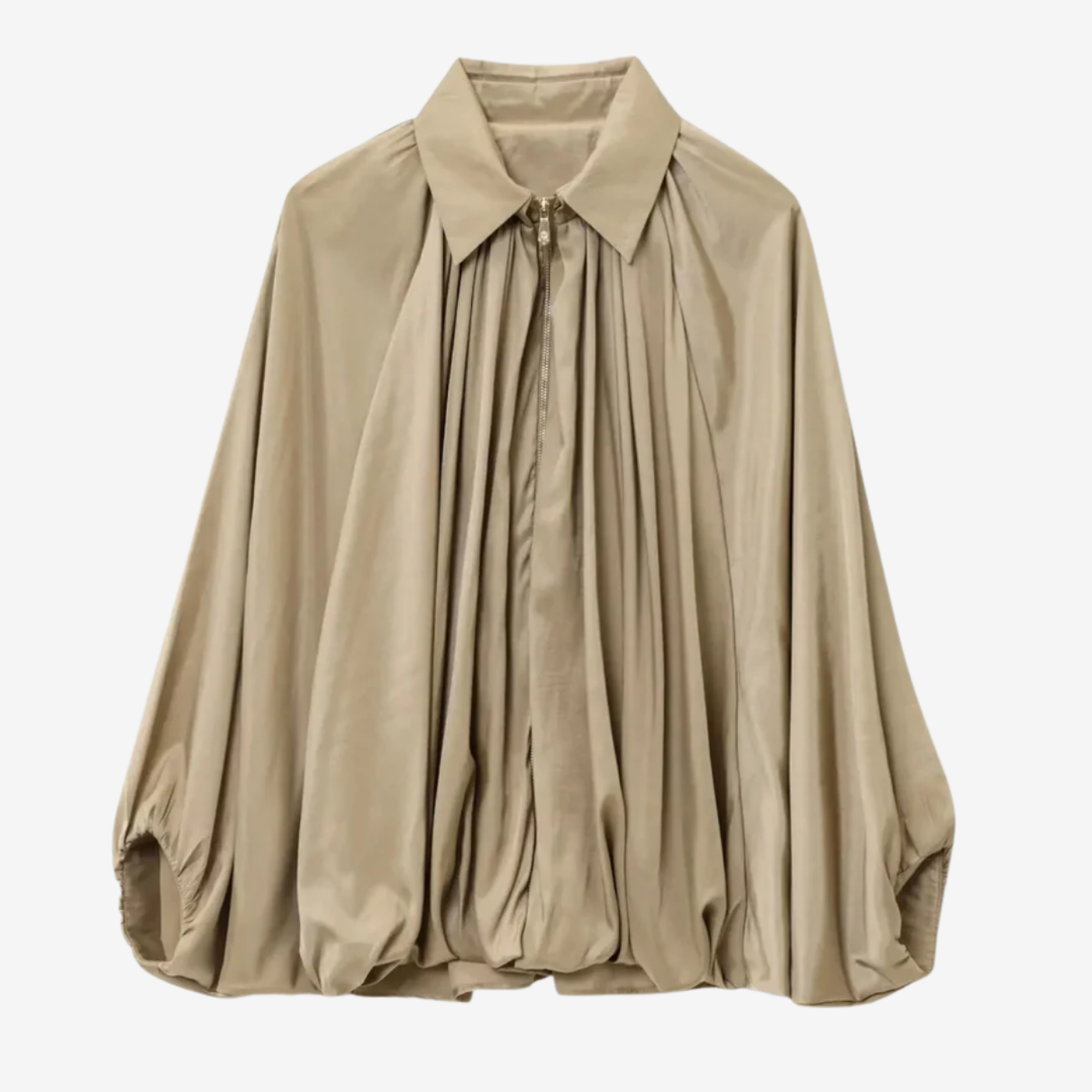 VALERIQUE | Blouse à Revers Plissés pour Femme – Élégance Fluide