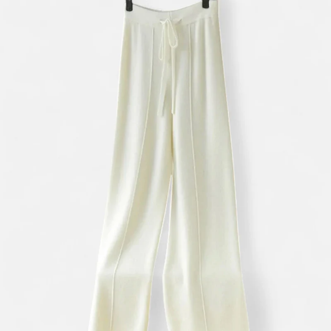 VALERIQUE | Pantalon Large en Laine Pure pour Femme – Élégance Décontractée