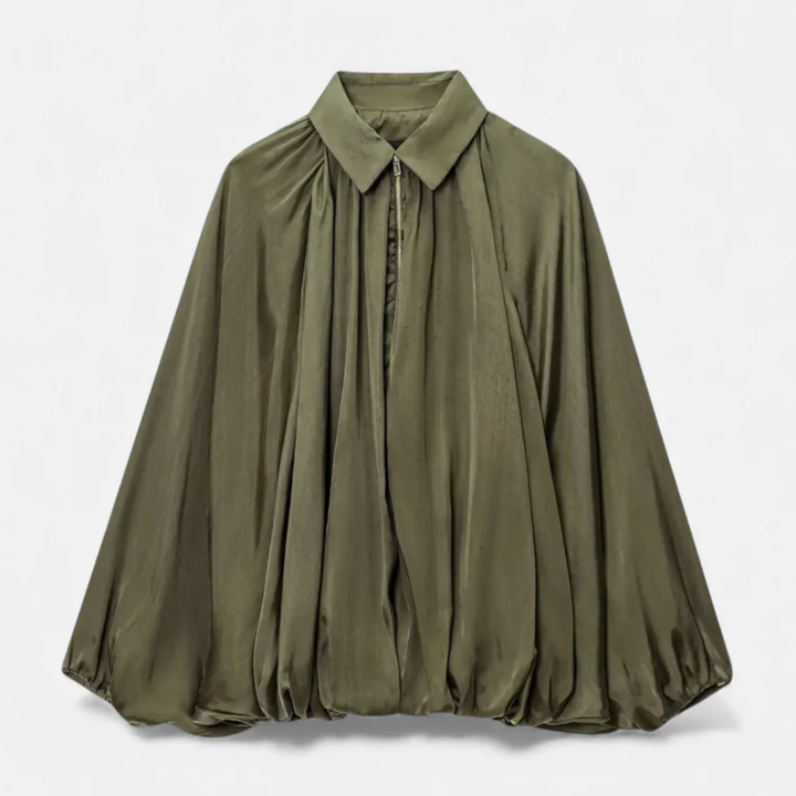 VALERIQUE | Blouse à Revers Plissés pour Femme – Élégance Fluide