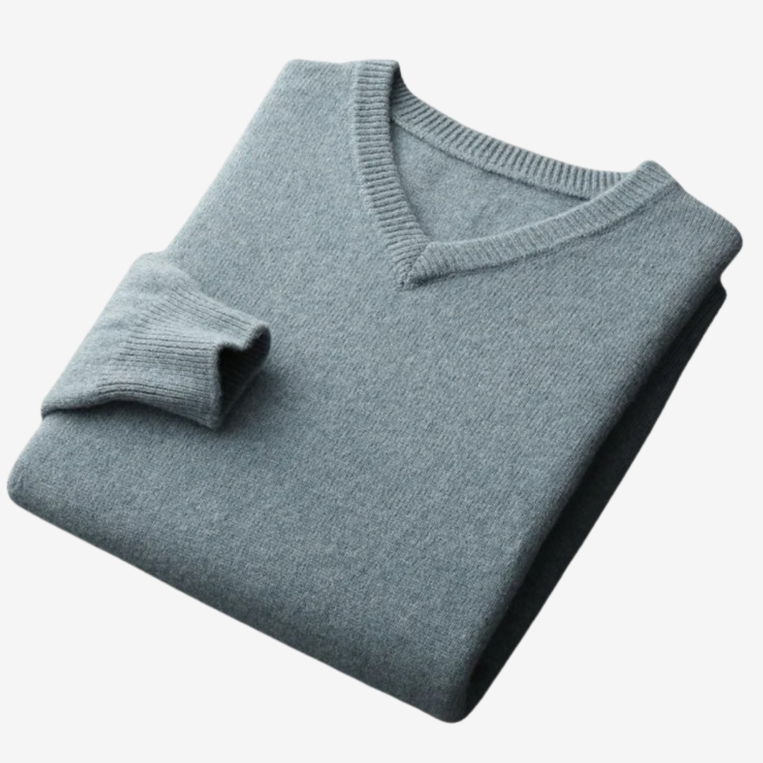 VALERIQUE | Pull Homme en Laine Mérinos à Col V – Maille de Classique