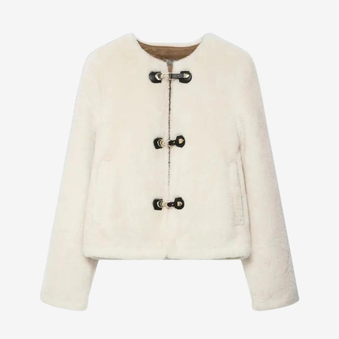 VALERIQUE | Veste en Fausse Fourrure pour Femme – Boutons Toggle