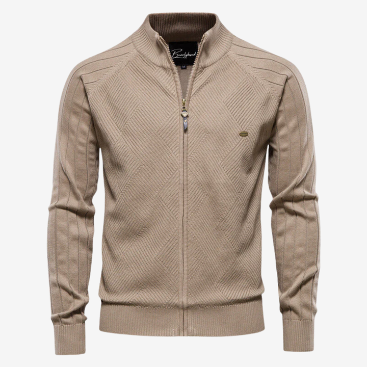 VALERIQUE | Cardigan Zippé en Coton pour Homme – Maille Élégante