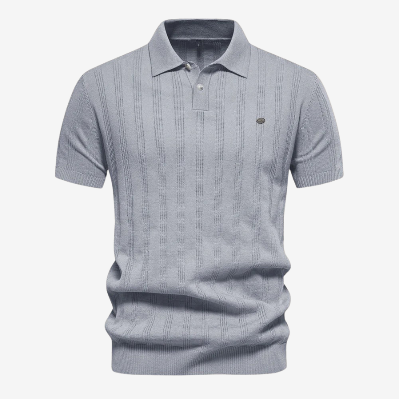VALERIQUE | Polo Texturé Léger en Coton pour Homme – Col Classique Décontracté