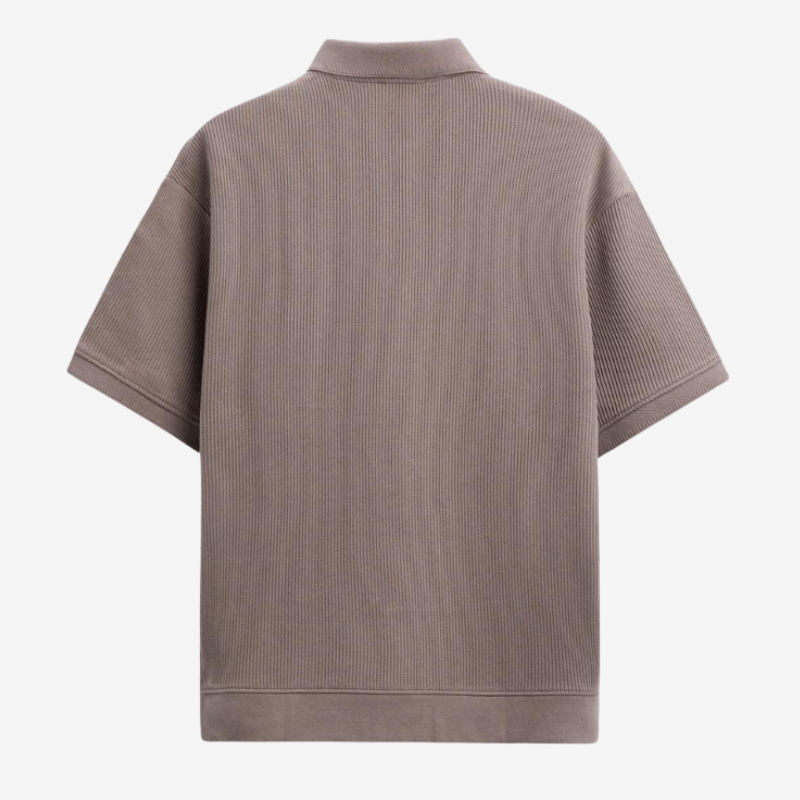 Valerique | Polo Homme en Coton Maille Côtelée – Col Classique Décontracté