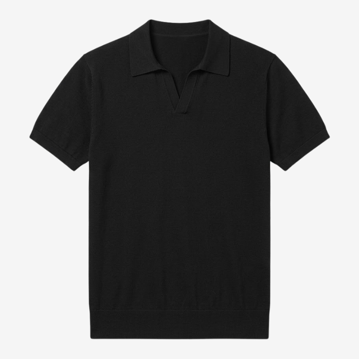 VALERIQUE | Polo Minimaliste en Maille Légère pour Homme – Col Ouvert Décontracté