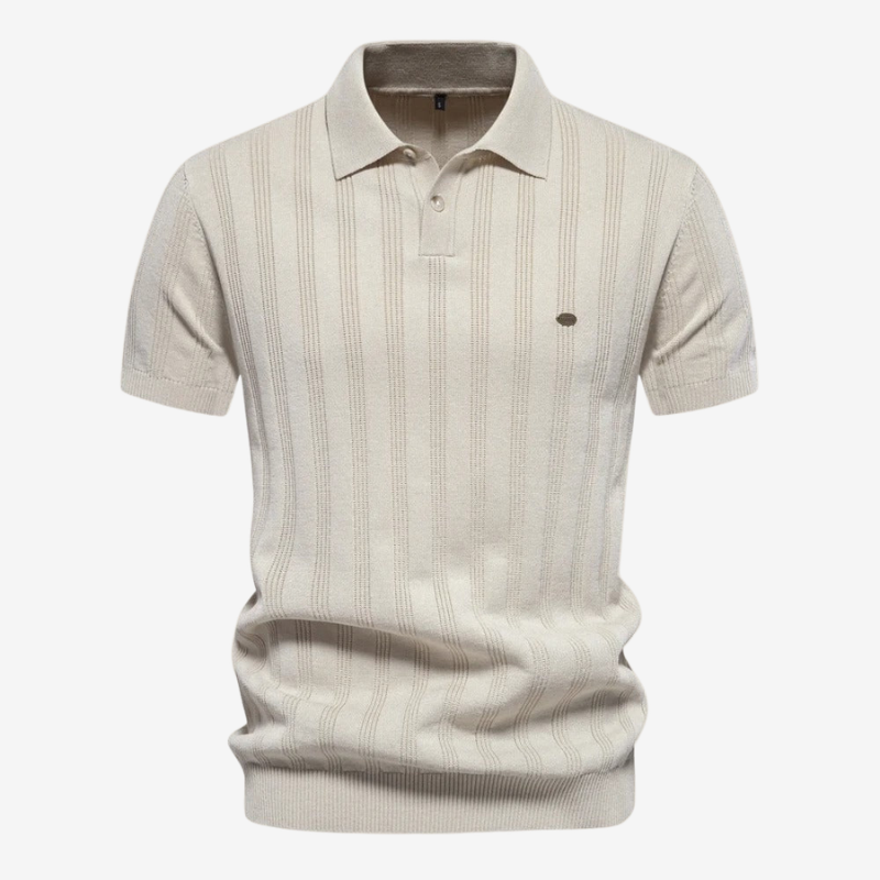 VALERIQUE | Polo Texturé Léger en Coton pour Homme – Col Classique Décontracté