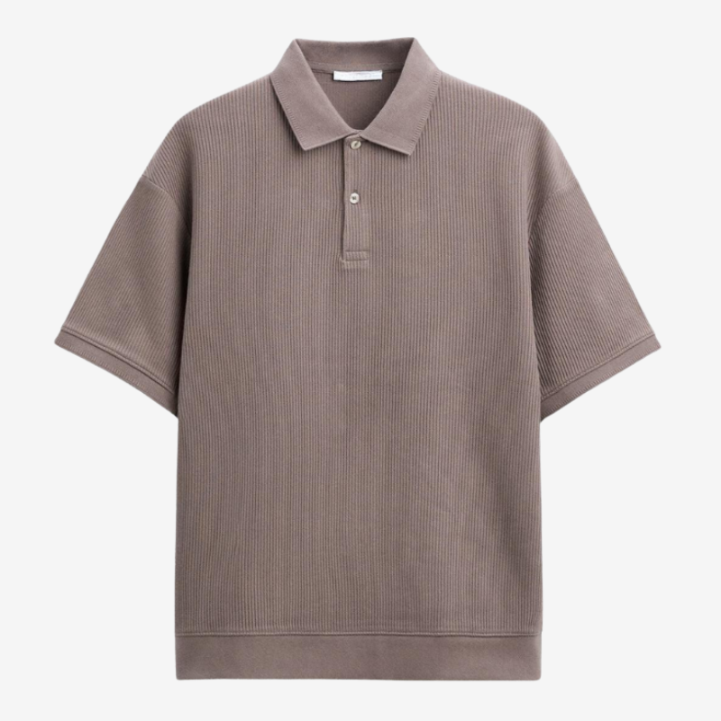 Valerique | Polo Homme en Coton Maille Côtelée – Col Classique Décontracté